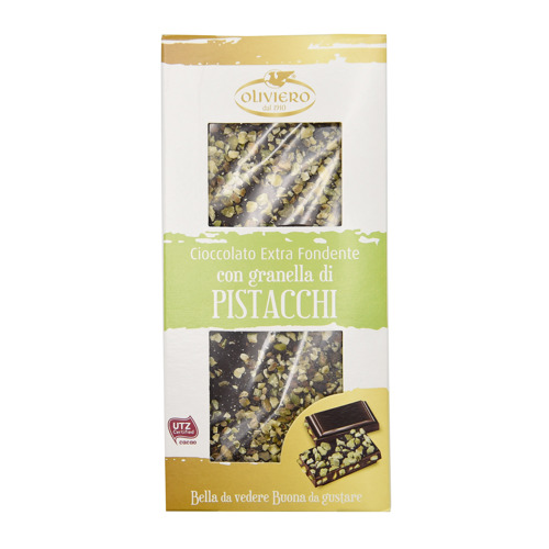 Cioccolato Extra Fondente Con Granella Di Pistacchi