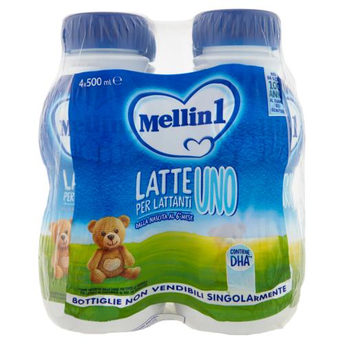 MELLIN 1 - Latte di Partenza Liquido per Lattanti dalla nascita al 6° mese compiuto 4x500ml