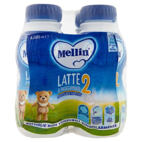 MELLIN 2 - Latte di Proseguimento Liquido per Lattanti dal 6° al 12° mese 4x500ml