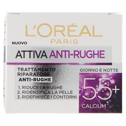L'Oréal Paris Attiva Anti-Rughe 55+ Trattamento Riparatore Anti-Rughe Giorno e Notte 50 ml