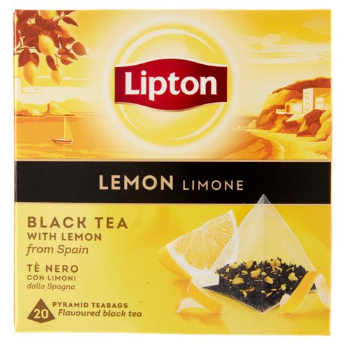 Lipton Limone Tè Nero con Limoni 20 Pyramid Teabags 34 g