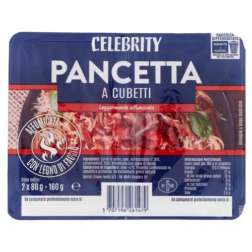 Celebrity Pancetta a Cubetti Leggermente affumicata 2 x 80 g