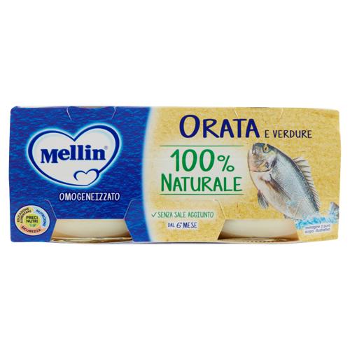 Mellin Orata e Verdure 100% Naturale Omogeneizzato 2 x 80 g