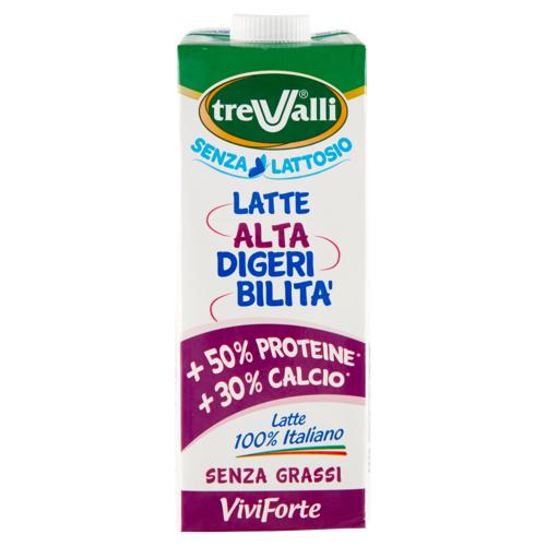 treValli Latte Alta Digeribilità Senza Grassi Vivi Forte 1000 ml