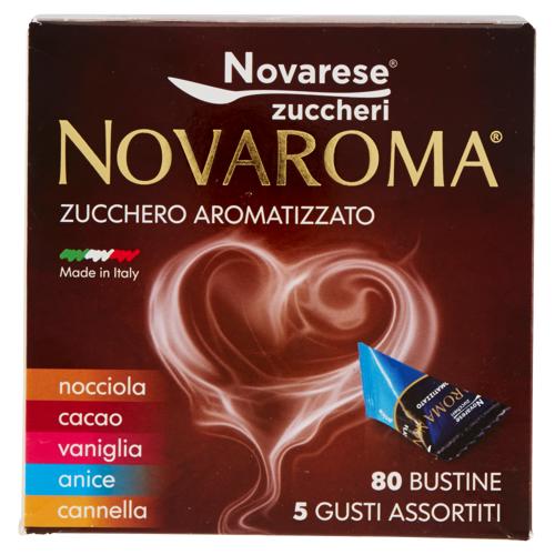 Novaroma Zucchero Aromatizzato nocciola - cacao - vaniglia - anice - cannella 80 x 5 g