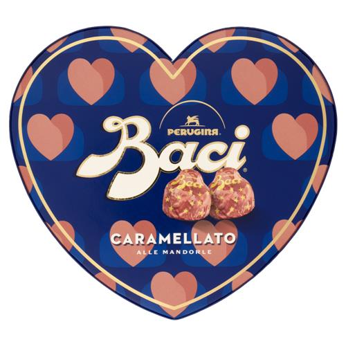 BACI PERUGINA Caramellato Cioccolatini Fondenti ripieni al Gianduia Scatola Cuore San Valentino 100g