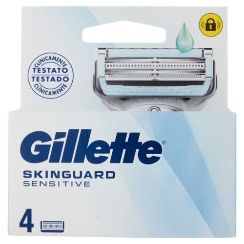 Gillette Skinguard Sensitive Lamette di ricambio per Rasoio da Uomo, 4 Ricariche