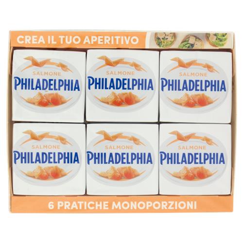 Philadelphia Formaggio Fresco Spalmabile al Salmone - 6 x 25g