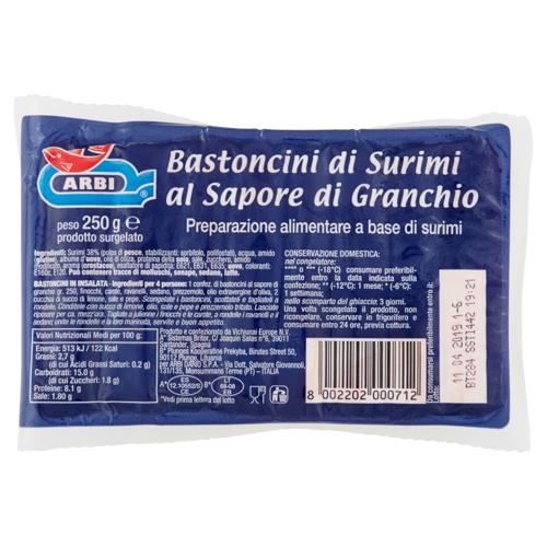 Arbi Bastoncini di Surimi al Sapore di Granchio 250 g