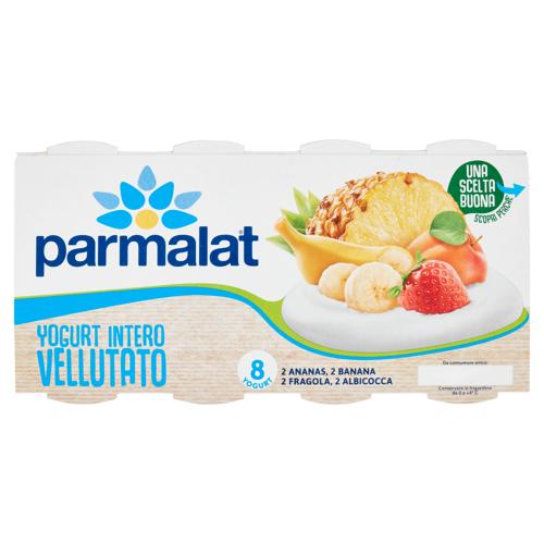 parmalat Yogurt Intero Vellutato 2 Ananas, 2 Banana, 2 Fragola, 2 Albicocca 8 x 125 g