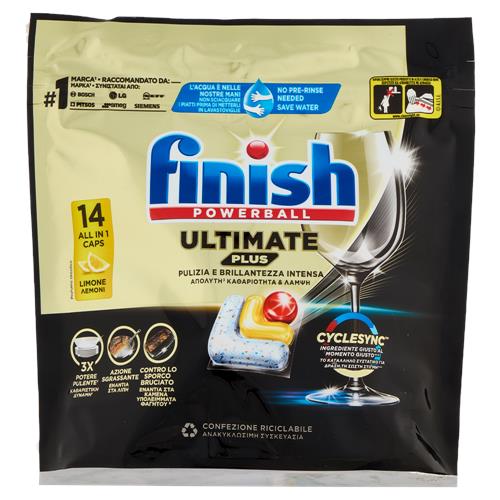 Finish Ultimate Plus Limone pastiglie lavastoviglie 14 lavaggi 170,8 g