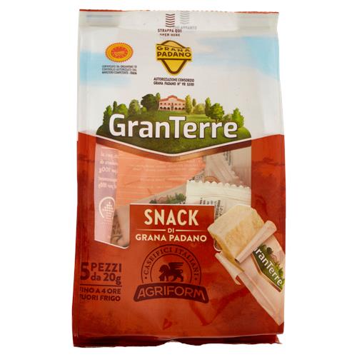 Granterre Snack di Grana Padano DOP 5 x 20 g