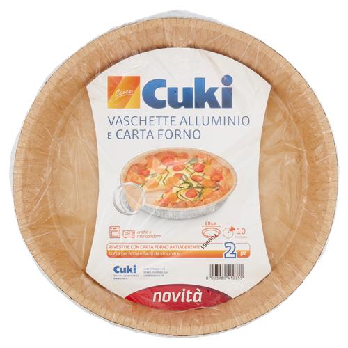 Cuki Cuoce Vaschette Alluminio e Carta Forno 28cm 10 Porzioni 2 pz