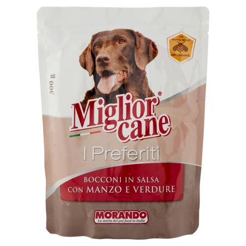 Migliorcane I Preferiti Bocconi in Salsa con Manzo e Verdure 300 g