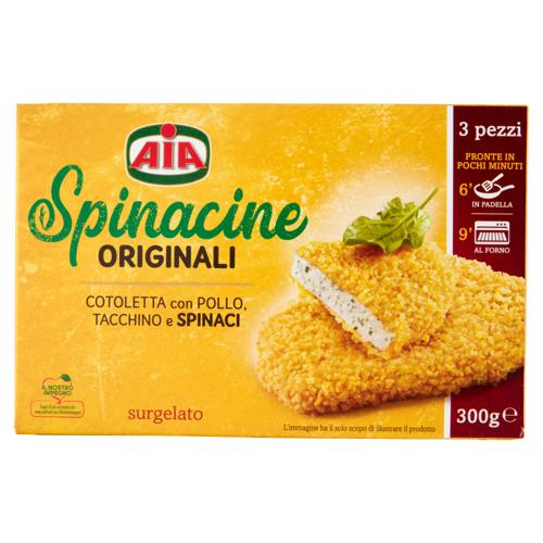 Aia Spinacine Originali Cotoletta con Pollo, Tacchino e Spinaci surgelato 300 g