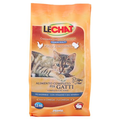 LeChat Croccantini con Carne Fresca Pollo e Tacchino 1,5 kg