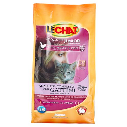 LeChat Croccantini Junior Pollo Fresco e Riso 1-12 mesi 1,5 kg