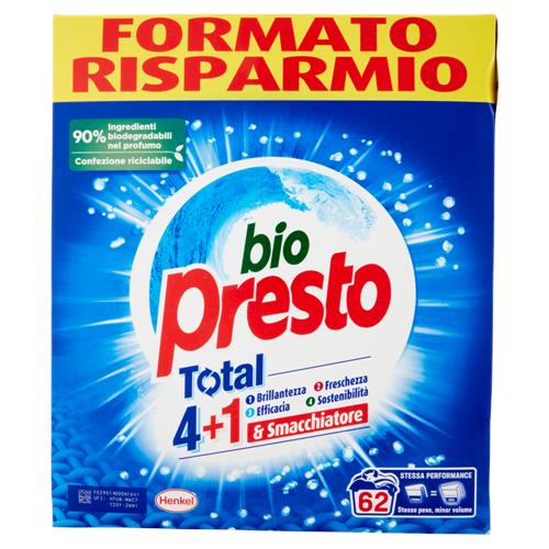 BIO PRESTO Polvere 62 lavaggi 3,100 kg