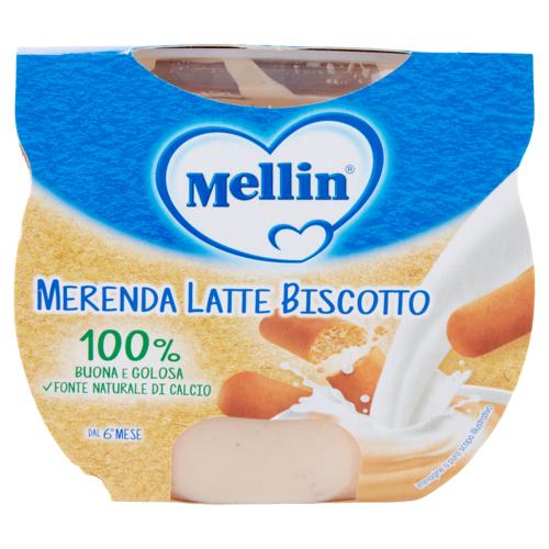 MELLIN Merenda Latte e Biscotto al cucchiaio 2 x 100 g