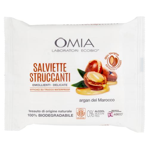 Omia Laboratori Ecobio Salviette Struccanti Emollienti - Delicate argan del Marocco 20 pz