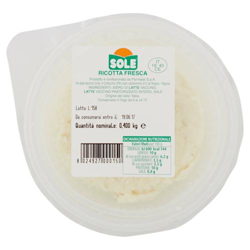 Sole Ricotta Fresca 0,400 kg