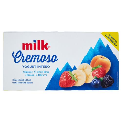 Milk Cremoso Yogurt Intero 2 Fragola 2 Frutti di Bosco 2 Banana 2 Albicocca 8 x 125 g