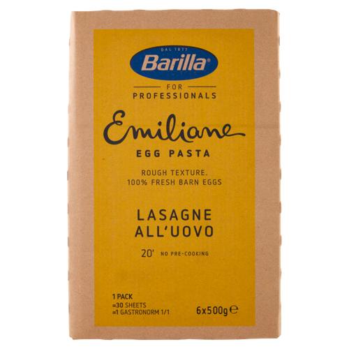 Barilla for Professionals Emiliane Pasta uovo Lasagne Catering Food Service 6pz x 500g