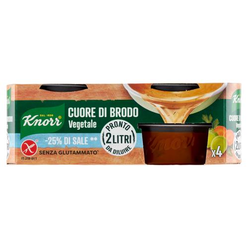 Knorr Cuore di Brodo Vegetale -25% di Sale ** 4 x 28 g