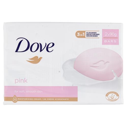 Dove pink for soft, smooth skin Bars 2 x 90 g
