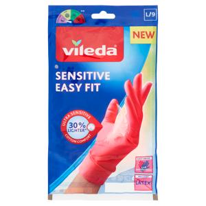 Vileda guanti casalinghi Sensitive Easy Fit in nitrile, per massima sensibilità e comfort, taglia L