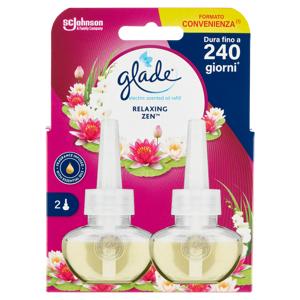 Glade® Liquido Elettrico Doppia Ricarica, Profumatore per ambienti, Fragranza Relaxing Zen 2X20ml