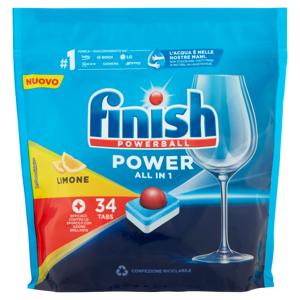 Finish Power All in One Lemon pastiglie lavastoviglie 34 lavaggi 544 gr