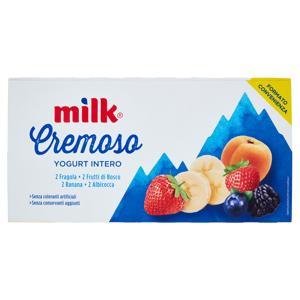 Milk Cremoso Yogurt Intero 2 Fragola 2 Frutti di Bosco 2 Banana 2 Albicocca 8 x 125 g