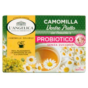 L'Angelica Camomilla Ventre Piatto con Finocchio e Probiotico Senza Zuccheri 14 Bustine 56 g