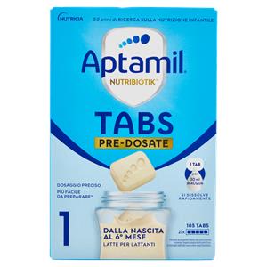 APTAMIL Nutribiotik Tabs 1,Latte di partenza in Tabs pre-dosate,dalla nascita al 6°mese,21 bustine