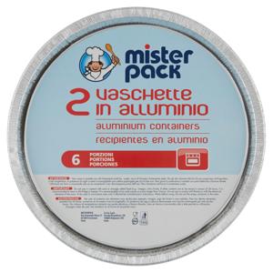 Mister Pack Vaschette in alluminio tonde 6 Porzioni - 2 pz (T45G)