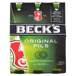 BECK'S Birra pilsner tedesca bottiglia 3x33cl