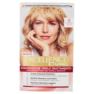 L'Oréal Paris Excellence, Crema colorante triplo trattamento avanzato, 8 Biondo Chiaro