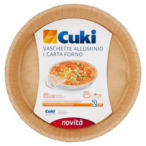 Cuki Cuoce Vaschette Alluminio e Carta Forno 28cm 10 Porzioni 2 pz