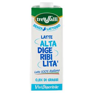 treValli Senza Lattosio Latte Alta Digeribilità 0,8% di Grassi Vivi Digeribile 1000 ml