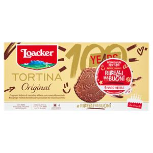 Loacker Tortina Original Wafer ricoperto di Cioccolato al Latte con crema di Nocciole Italiane 21gx3