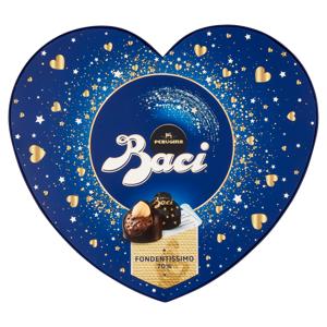 BACI PERUGINA Fondente 70% Cioccolatini Fondenti ripieni Gianduia Scatola Cuore San Valentino 100g 