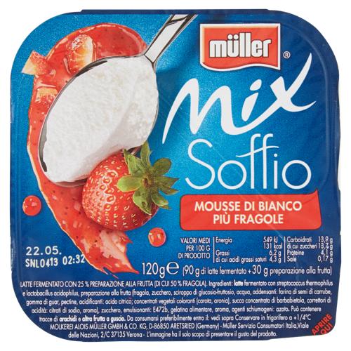 müller Mix Soffio Mousse di Bianco Più Fragole 120 g