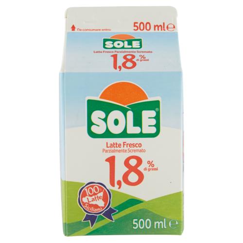 Sole Latte Fresco Parzialmente Scremato 1,8% di grassi 500 ml