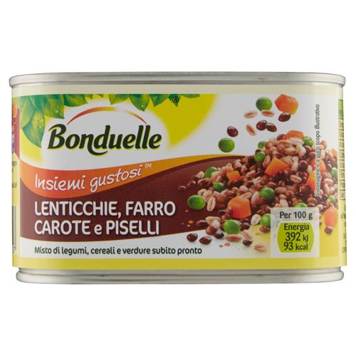 Bonduelle Insiemi gustosi Lenticchie, Farro, Carote e Piselli 400 g