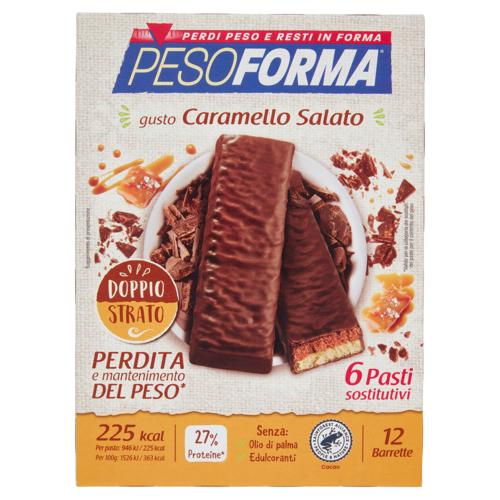Pesoforma gusto Caramello Salato, pasto sostitutivo ricco di fibre, 225kcal per pasto, 12 x 31 g