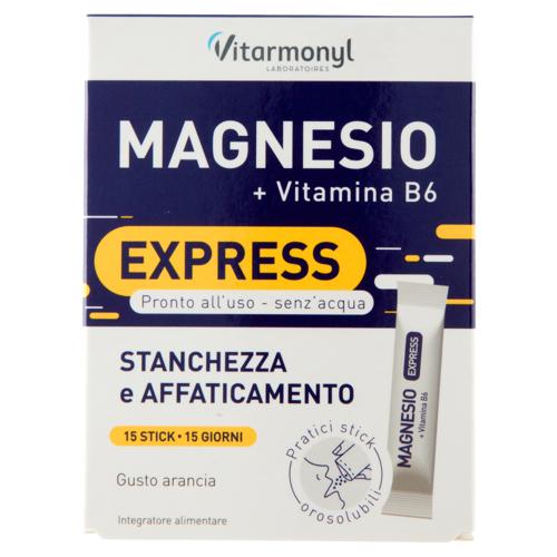 Laboratoires Vitarmonyl Magnesio + B6 Express Stanchezza e affaticamento 15 stick 15 g