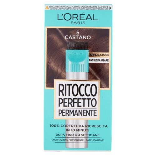 L'Oréal Paris Colorazione Ritocco Perfetto Permanente, 100% Copertura Ricrescita, Castano