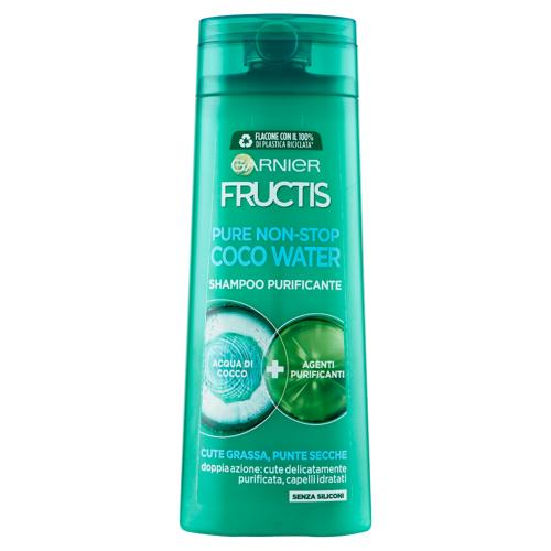 Garnier Shampoo Fructis Pure Non Stop Coconut Water, per Capelli che Tendono a Ingrassarsi, 250 ml