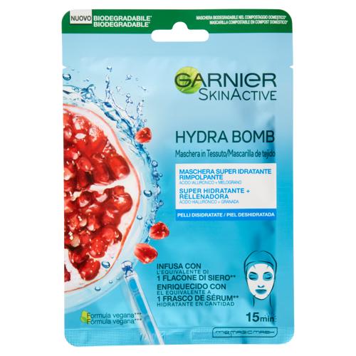 Garnier SkinActive Hydra Bomb Maschera Viso in Tessuto Super Idratante Energizzante al Melograno